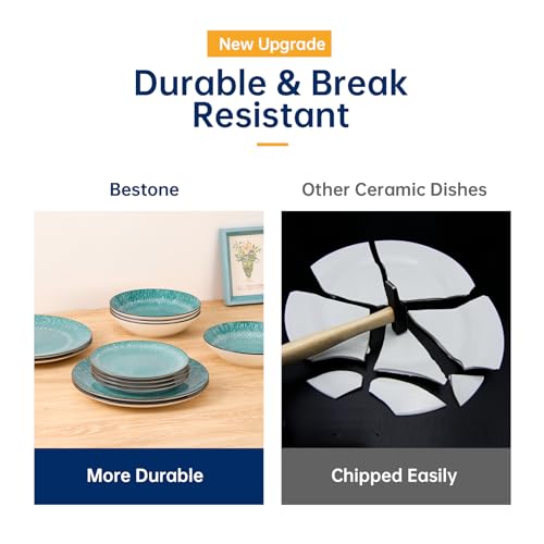 Bestone 12-Piece Porcelain Dinnerware Set for 4 - Dishwasher Safe - Image 7
