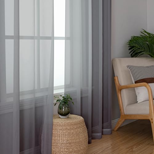 21% Off Lecloud Charcoal Grey Sheer Curtains (2 Panels) - Image 4