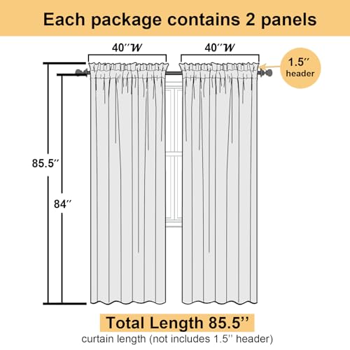 21% Off Lecloud Charcoal Grey Sheer Curtains (2 Panels) - Image 5