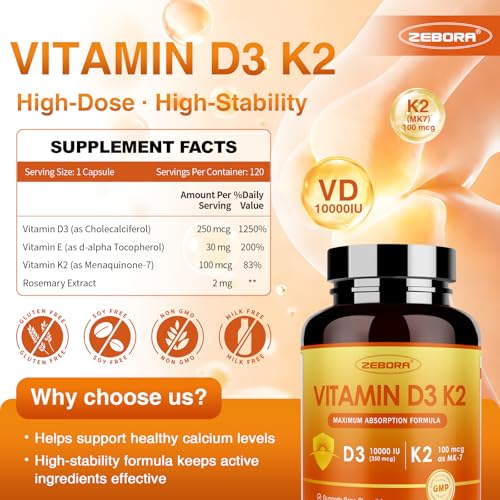 Save 10% on ZEBORA High-Strength Vitamin D3 K2 Supplement - Image 2