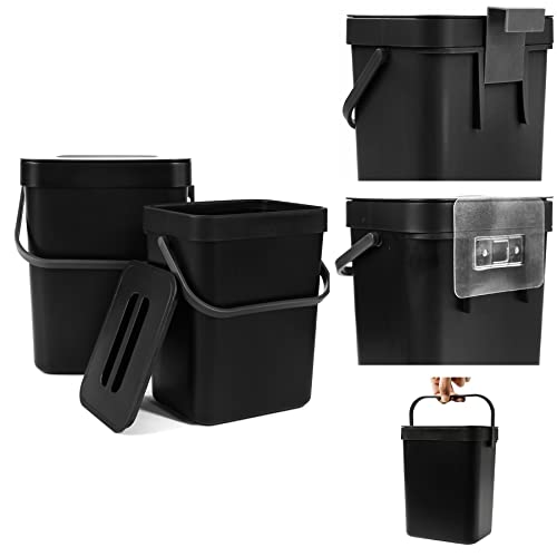 2-Pack Hanging Trash Cans with Lid - Space-Saving Design - Image 1