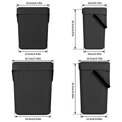 2-Pack Hanging Trash Cans with Lid - Space-Saving Design - Image 2