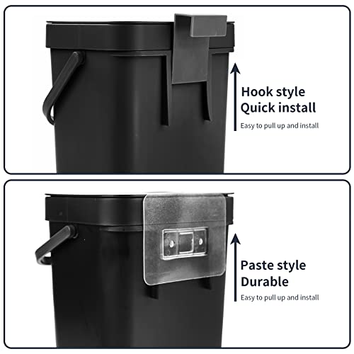 2-Pack Hanging Trash Cans with Lid - Space-Saving Design - Image 3