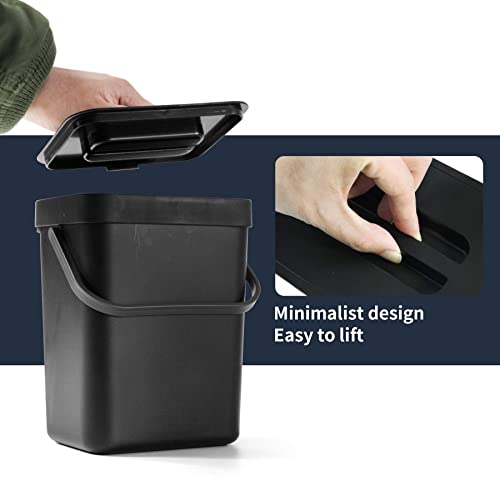 2-Pack Hanging Trash Cans with Lid - Space-Saving Design - Image 4