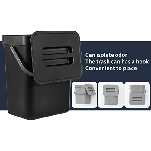 2-Pack Hanging Trash Cans with Lid - Space-Saving Design - Image 5