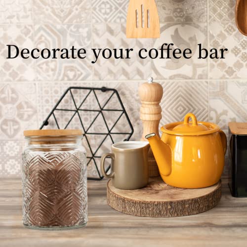 Kitchen Glass Storage Jars with Bamboo Lid - 2 Pack - Image 6