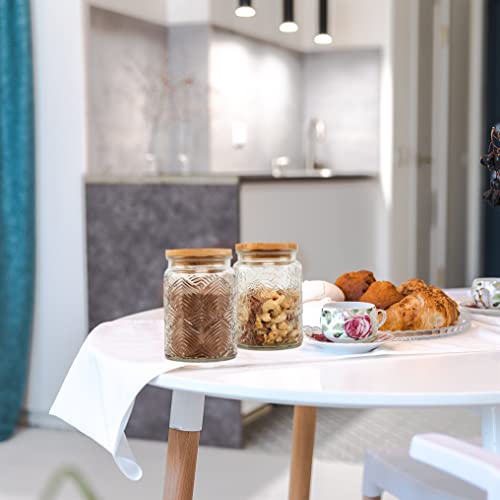 Kitchen Glass Storage Jars with Bamboo Lid - 2 Pack - Image 7