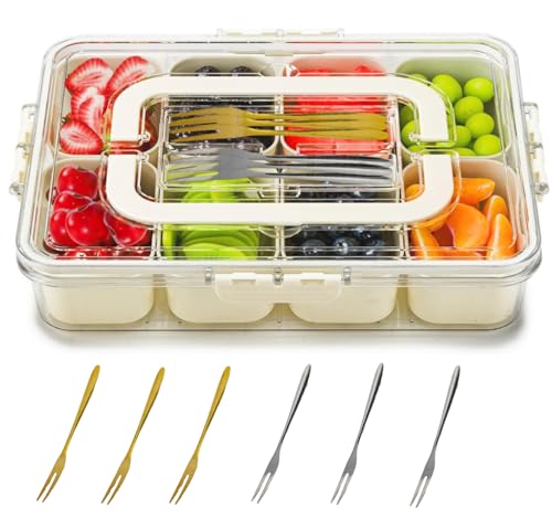 Snackle Box Container with 8 Compartments & 6 Forks - $13.99 - Image 1