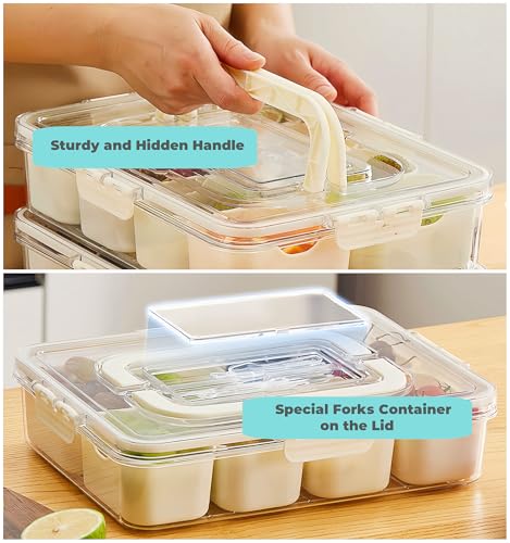 Snackle Box Container with 8 Compartments & 6 Forks - $13.99 - Image 4