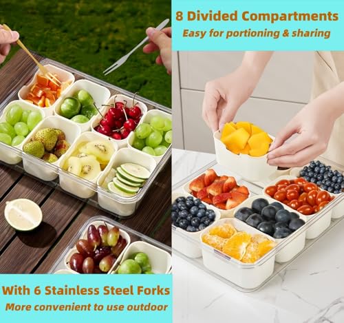 Snackle Box Container with 8 Compartments & 6 Forks - $13.99 - Image 5