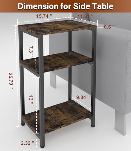 3-Tier Side Table for Small Spaces - Sturdy & Versatile - Image 2