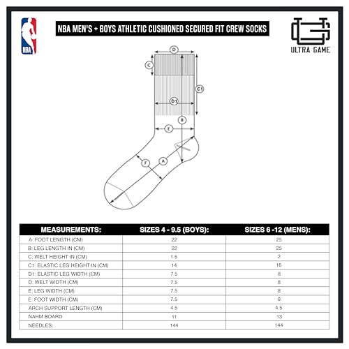 Save 33% on Ultra Game NBA Athletic Crew Socks - 6 Pack - Image 6