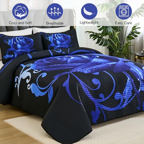 Save 49% on Xruibed King Size Rose Floral Quilt Set - Image 2