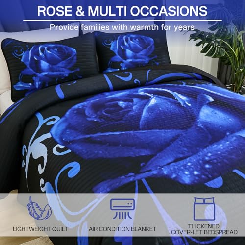 Save 49% on Xruibed King Size Rose Floral Quilt Set - Image 3