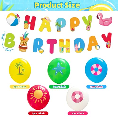 50% Off Summer Beach Party Decorations Kit with Banner & Balloons - Image 3