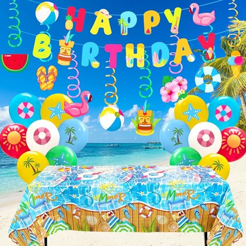 50% Off Summer Beach Party Decorations Kit with Banner & Balloons - Image 5