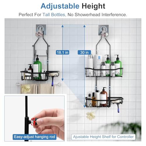 Save 42% on Joqixon Extended Shower Organizer with Hooks - Image 2