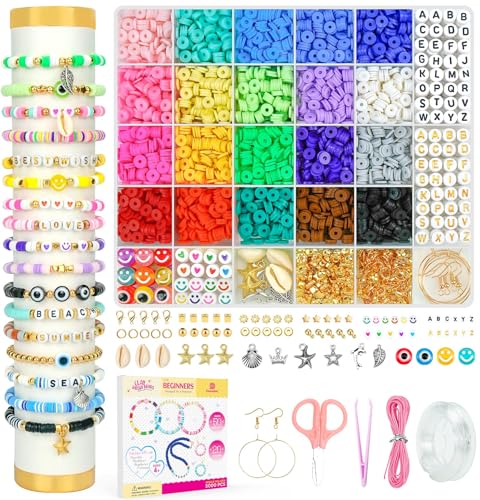 Dowsabel Clay Beads Bracelet Kit for Kids - 5000 Pcs