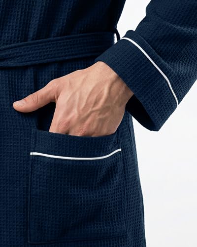 38% Off NY Threads Men's Lightweight Waffle Robe with Pockets - Image 3