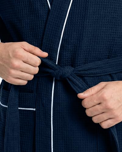 38% Off NY Threads Men's Lightweight Waffle Robe with Pockets - Image 4