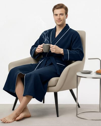 38% Off NY Threads Men's Lightweight Waffle Robe with Pockets - Image 6