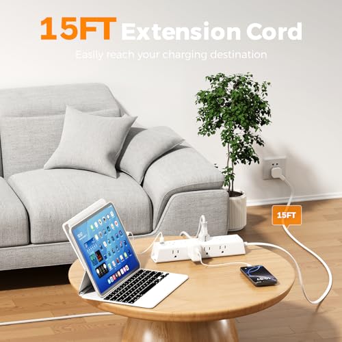 17% Off Addtam 15Ft Power Strip with 12 Outlets & USB Ports - Image 2