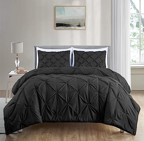 Chezmoi King Comforter Set - Pinch Pleat Microfiber Bedding - Image 1