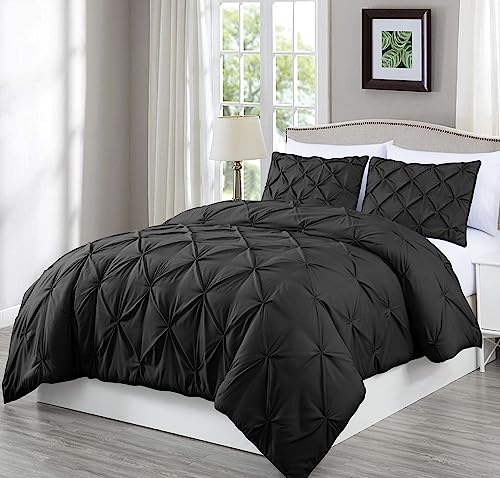 Chezmoi King Comforter Set - Pinch Pleat Microfiber Bedding - Image 2