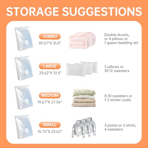 Wesocfit Vacuum Storage Bags 12-Pack with Pump - $19.99 - Image 6