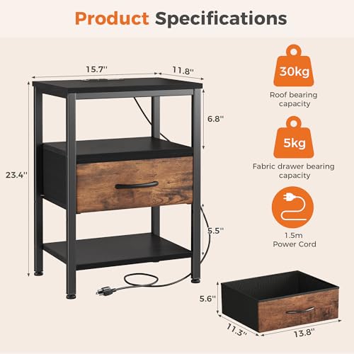 Save 33% on DUMOS Bedside Table with Charging Station - Image 3