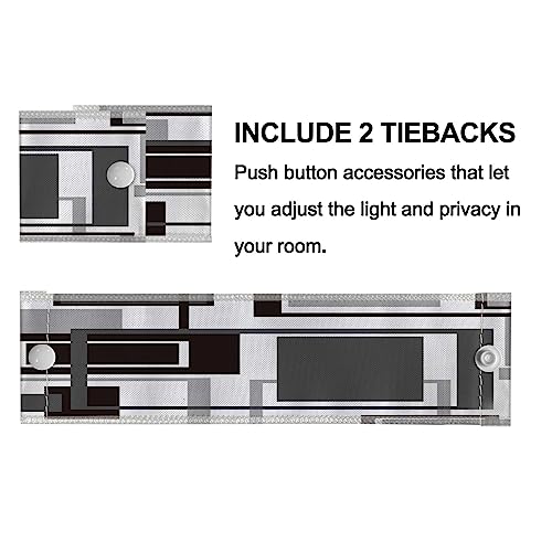 63% Off ULQUISNCE Grey Geometric Sheer Curtains (2 Panels) - Image 4