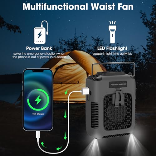 62% Off Deller 8000mAh Portable Personal Fan with LED Light - Image 6