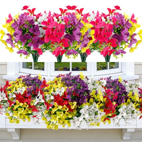 24 UV-Resistant Artificial Flower Bundles for Outdoor Decor - Image 1