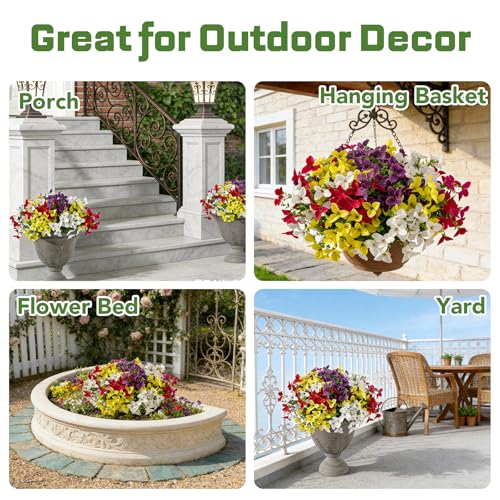 24 UV-Resistant Artificial Flower Bundles for Outdoor Decor - Image 5