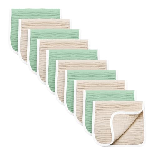 Synrroe 10-Pack Large Muslin Burp Cloths for Babies - Image 1
