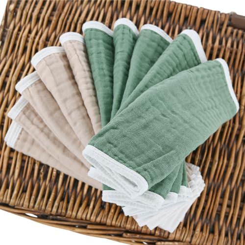 Synrroe 10-Pack Large Muslin Burp Cloths for Babies - Image 2