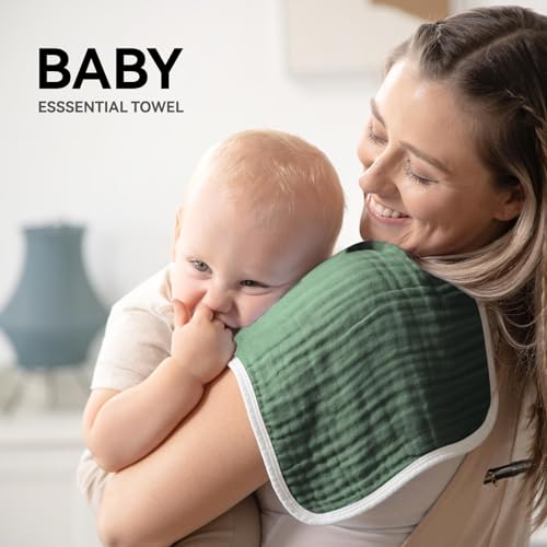 Synrroe 10-Pack Large Muslin Burp Cloths for Babies - Image 3