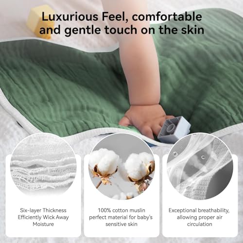 Synrroe 10-Pack Large Muslin Burp Cloths for Babies - Image 4