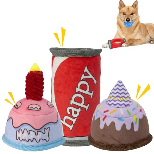 50% Off No-Stuffing Dog Birthday Toy with Squeaky Balls - Image 1
