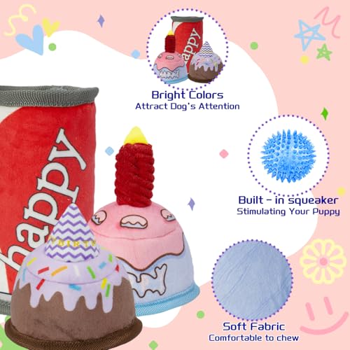 50% Off No-Stuffing Dog Birthday Toy with Squeaky Balls - Image 2