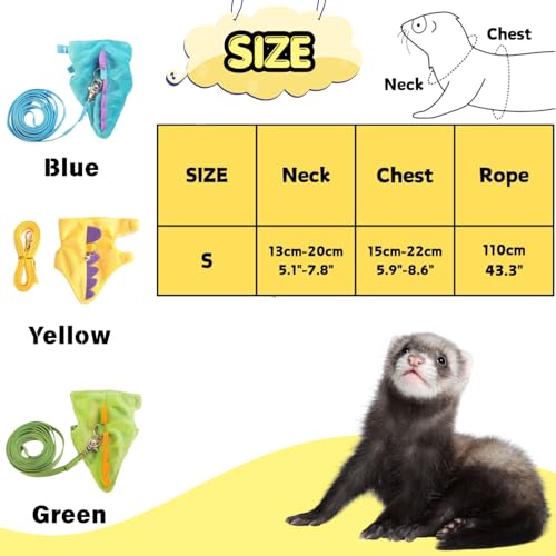 50% Off Dinosaur Ferret Harness & Leash Set for Small Pets - Image 2