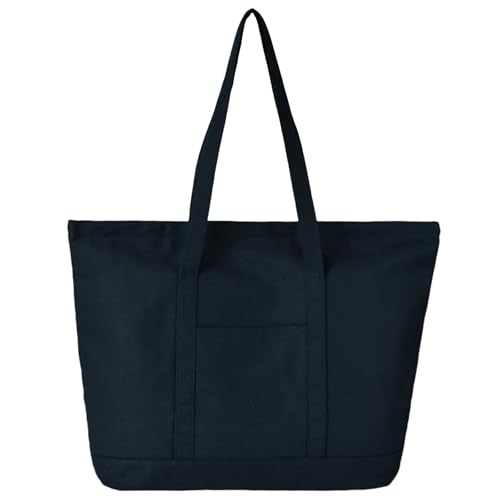 50% Off Large Canvas Tote Bag with External Pocket - Image 1