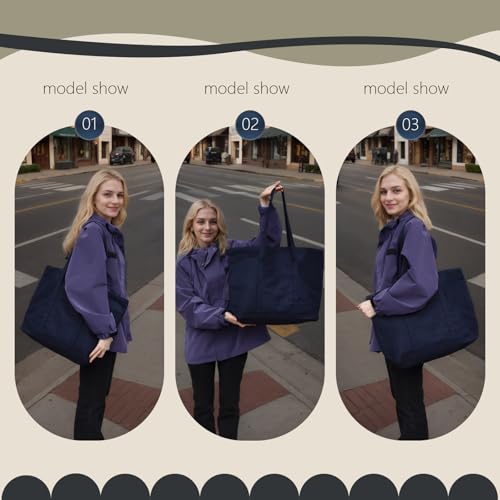 50% Off Large Canvas Tote Bag with External Pocket - Image 6