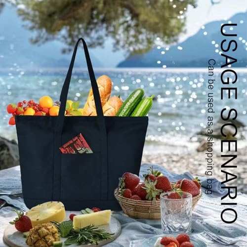 50% Off Large Canvas Tote Bag with External Pocket - Image 7