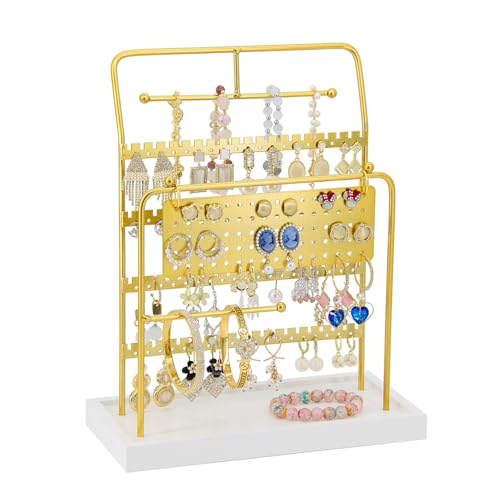 Save 65% on Metal Jewelry Organizer Stand with Wooden Tray - Image 1