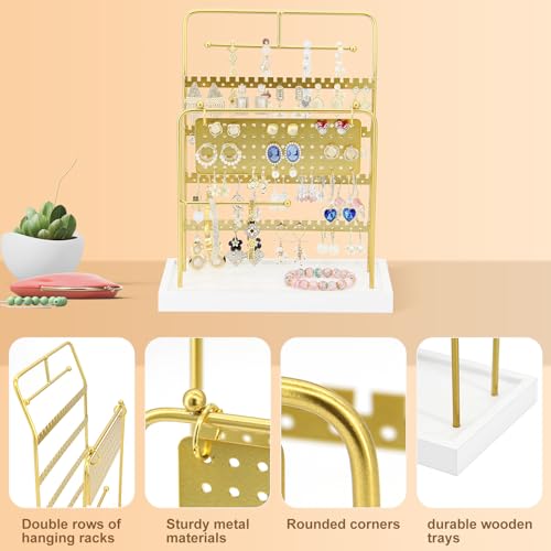 Save 65% on Metal Jewelry Organizer Stand with Wooden Tray - Image 4