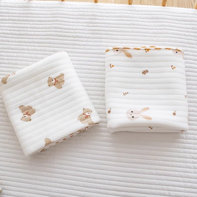 50% Off 2-Pack Cotton Baby Blankets - Rabbit & Bear Design - Image 6