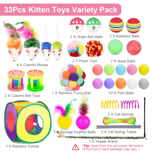 Save 30% on 33-Piece Interactive Cat Toy Set with Tunnel - Image 2