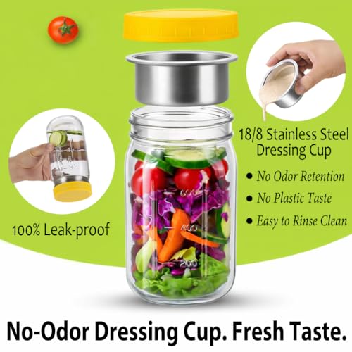 50% Off KTKUDY Glass Meal Prep Salad Jars with Dressing Cups - Image 4