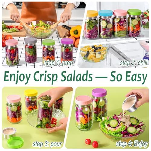 50% Off KTKUDY Glass Meal Prep Salad Jars with Dressing Cups - Image 5